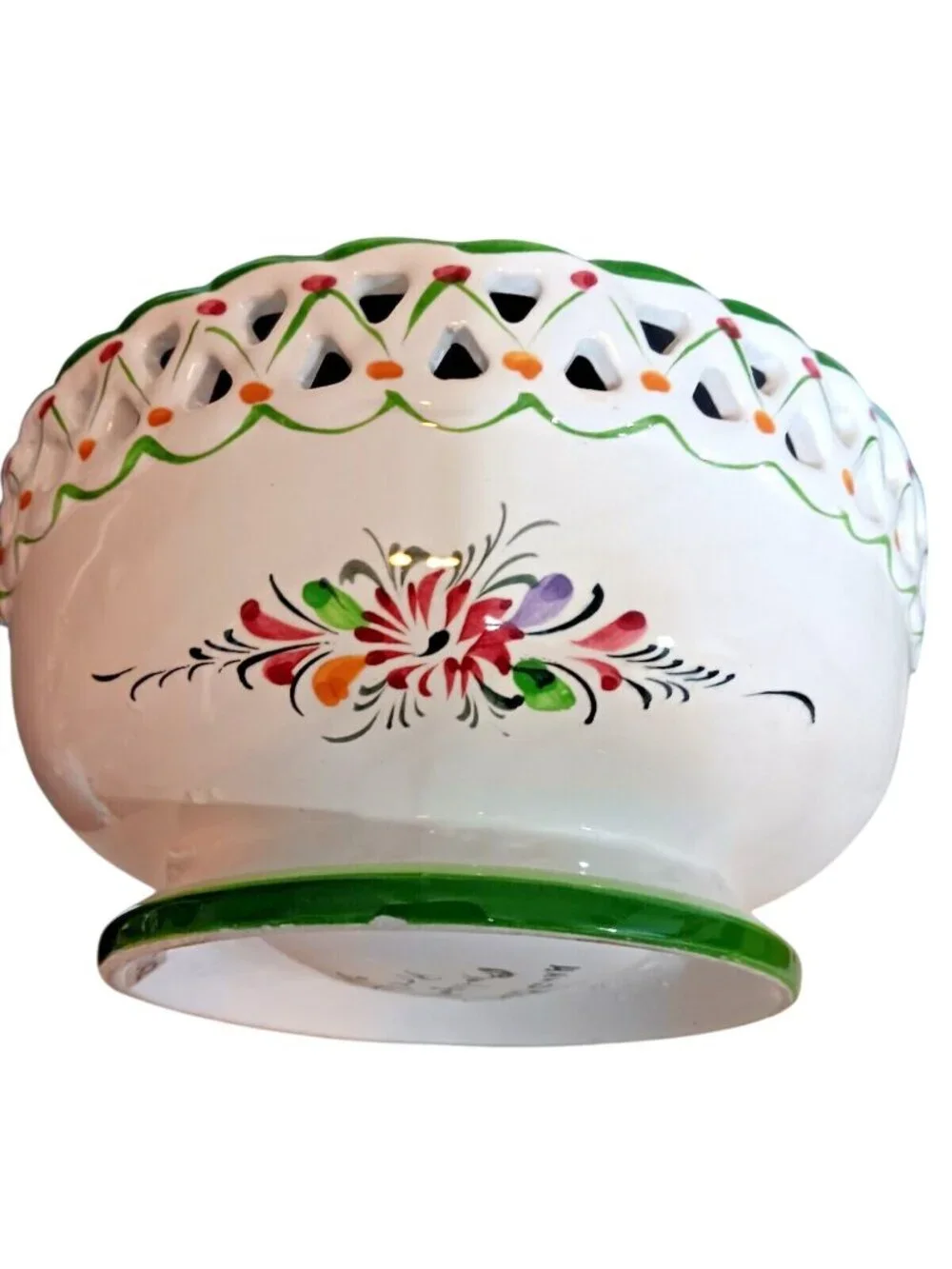 Vintage R. C. & Cal RCCL Hand Painted Ceramic Serving Bowl Portugal  4